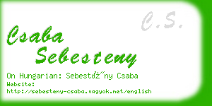 csaba sebesteny business card